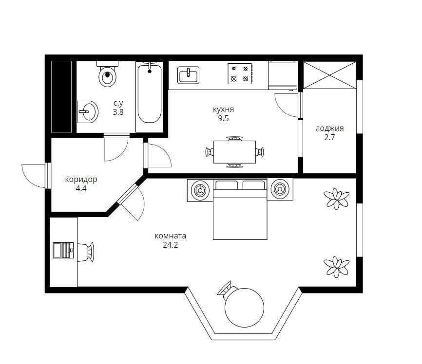 Фото №11: 1-комнатная квартира 41 м² - Краснодар, Центральный внутригородской округ, мкр. Центральный, ул. Красная, 176