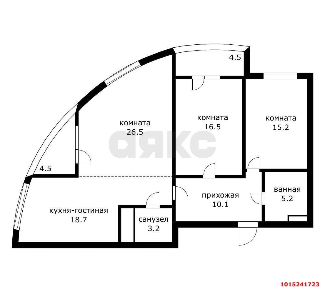 Фото №14: 3-комнатная квартира 105 м² - Краснодар, Хлопчато-бумажный Комбинат, жилой комплекс Элегант, мкр. Карасунский внутригородской округ, ул. Сормовская, 1/6