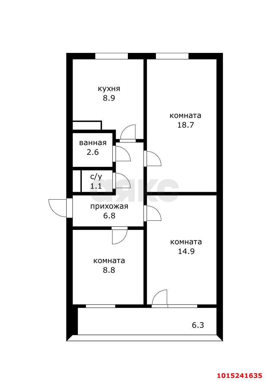 Фото №2: 3-комнатная квартира 68 м² - Энем, ул. Фрунзе, 10