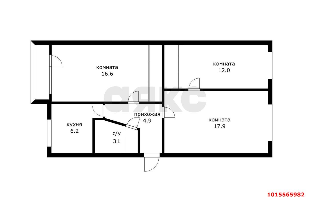 Фото №11: 3-комнатная квартира 62 м² - Краснодар, Славянский, ул. имени Толбухина, 89