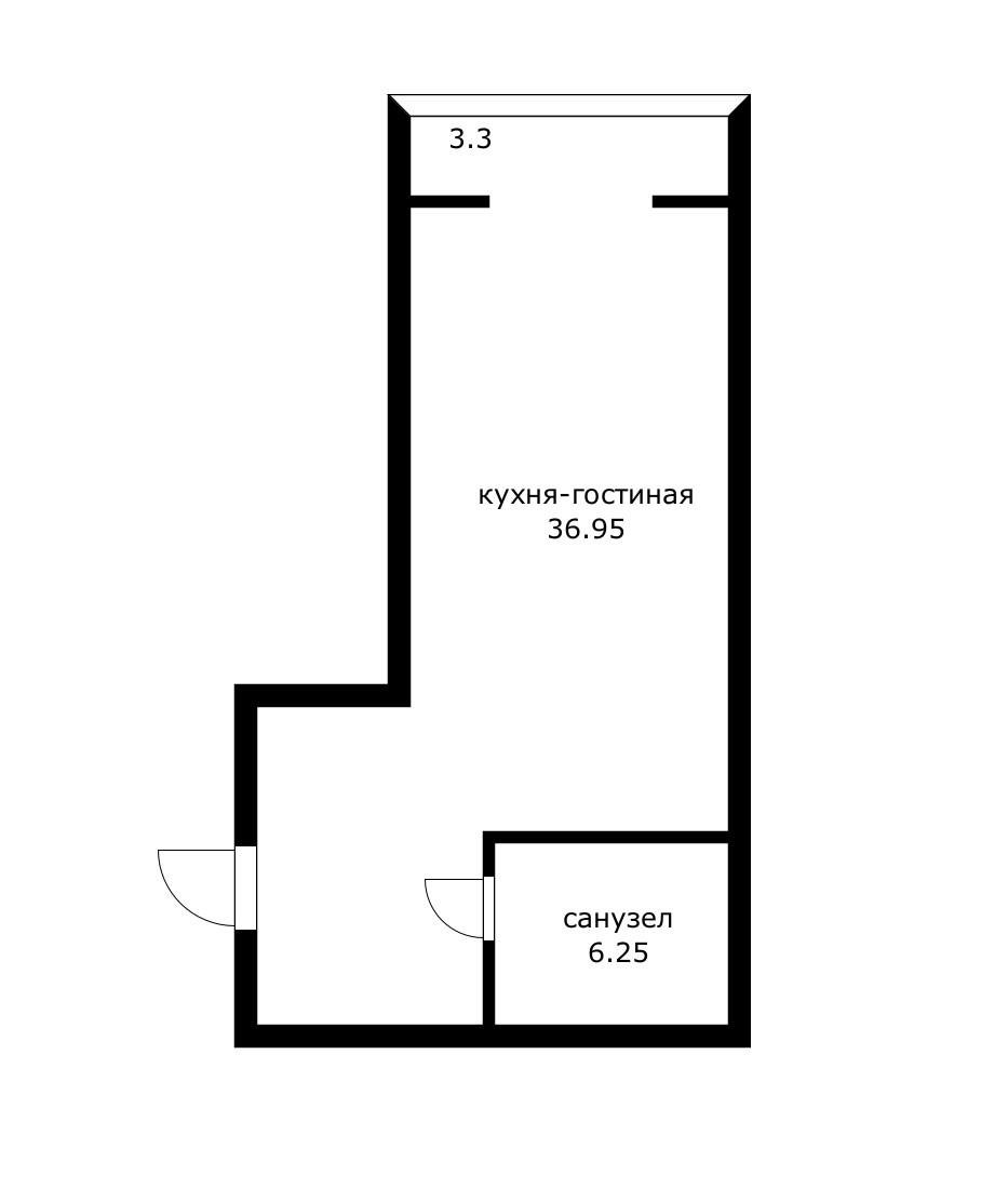 Фото №8: 1-комнатная квартира 46 м² - Краснодар, Прикубанский внутригородской округ, Музыкальный, мкр. Завод Радиоизмерительных Приборов, ул. имени Мусоргского М.П., 6