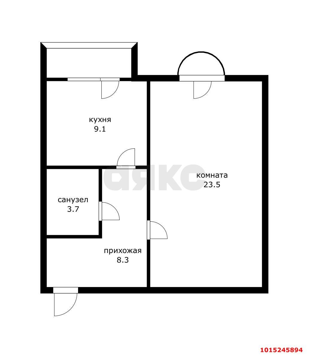 Фото №14: 1-комнатная квартира 44 м² - Краснодар, Музыкальный, ул. имени Сергея Есенина, 131