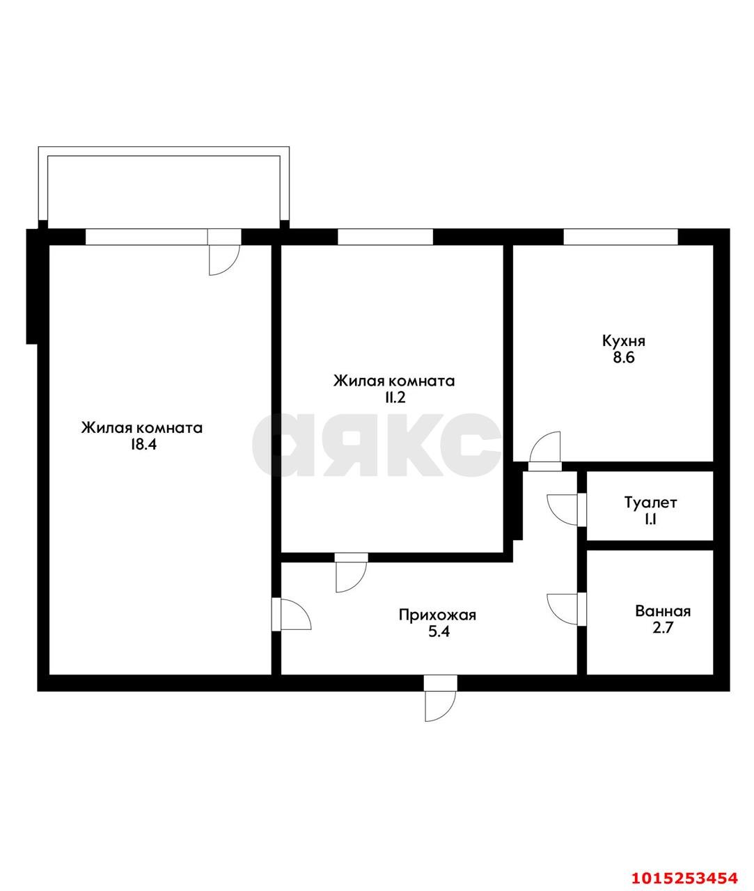Фото №15: 2-комнатная квартира 50 м² - Краснодар, Западный внутригородской округ, мкр. Юбилейный, ул. Рождественская набережная, 29