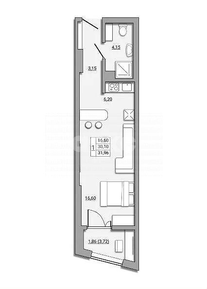 Фото №16: Студия 32 м² - Ростов-на-Дону, Пролетарский, ул. Береговая, 73с1