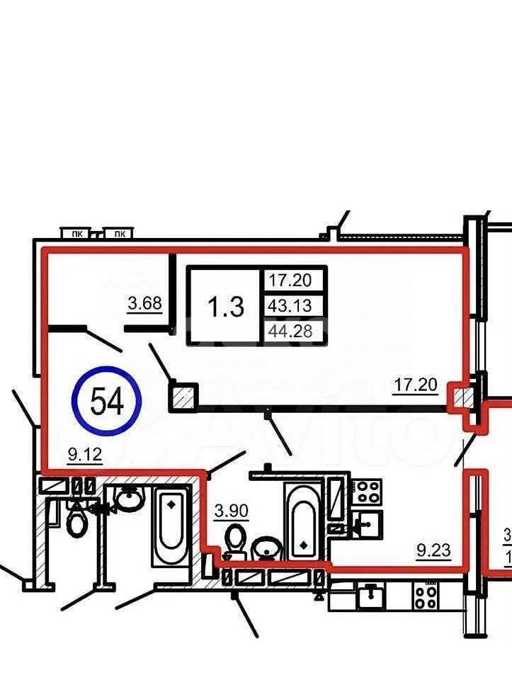 Фото №7: 1-комнатная квартира 44 м² - Ростов-на-Дону, жилой комплекс Сокол Град, пр-кт 40-летия Победы, 63/17с4