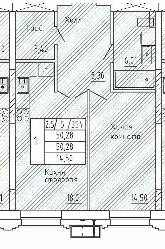 Фото №5: 1-комнатная квартира 50 м² - Ростов-на-Дону, Нахичевань, ул. Каяни, 22