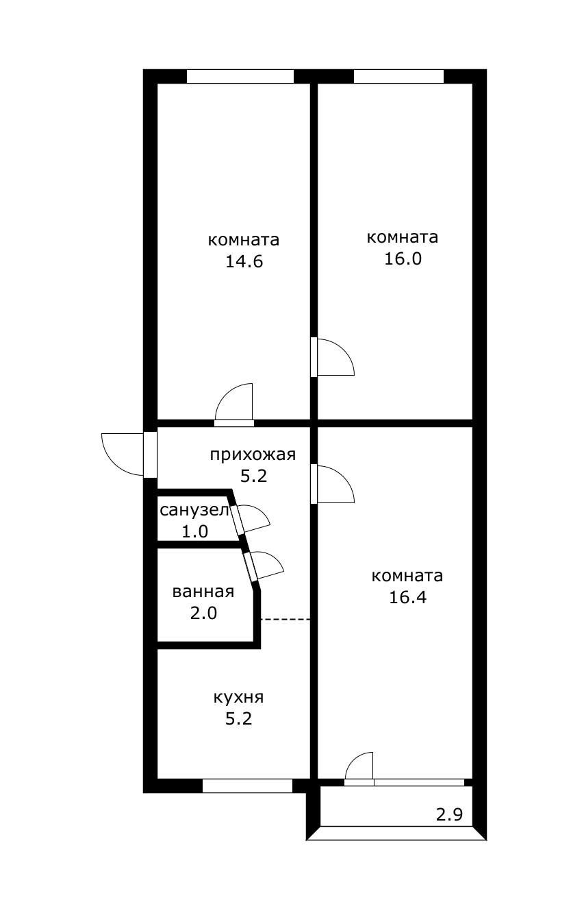 Фото №10: 3-комнатная квартира 60 м² - Янтарный, ул. Советская, 110