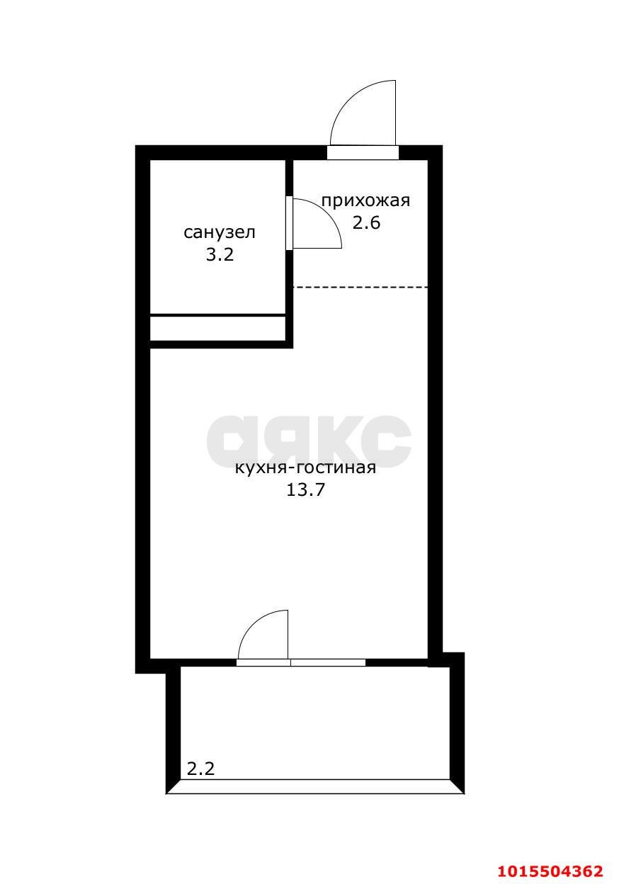 Фото №10: Студия 21 м² - Южный, жилой комплекс Семейный, ул. Войсковая, 6А
