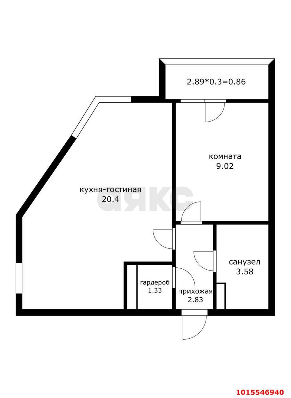 Фото №4: 1-комнатная квартира 41 м² - Краснодар, Музыкальный, ул. Российская, 257/7