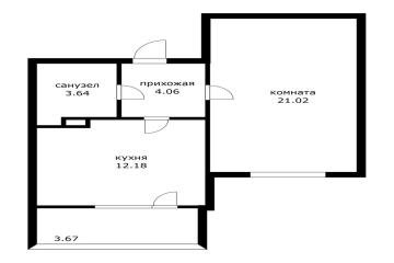 Фото №4: 1-комнатная квартира 40 м² - Краснодар, мкр. Сосновый Бор, ул. имени Геннадия Казаджиева