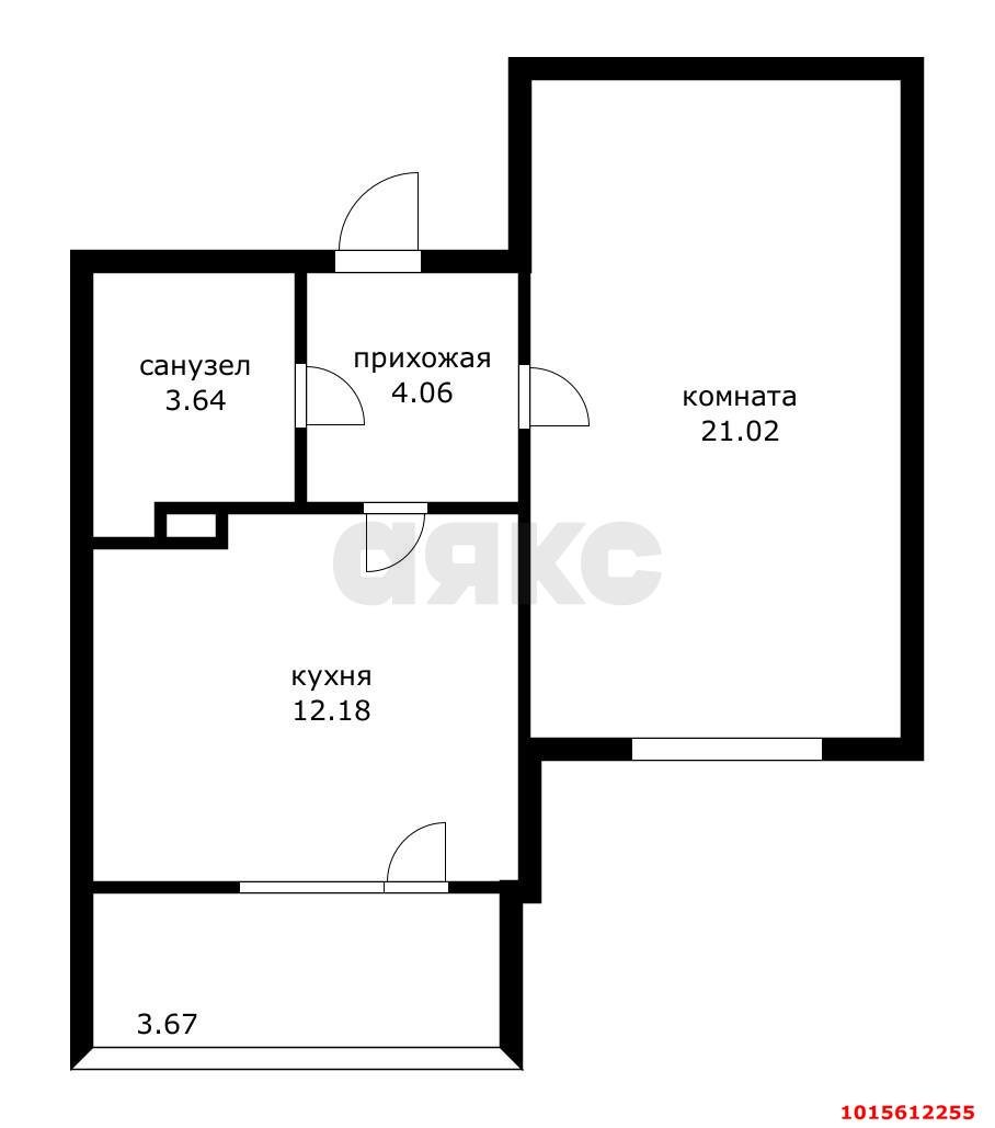 Фото №4: 1-комнатная квартира 44 м² - Краснодар, Сосновый Бор, ул. имени Геннадия Казаджиева