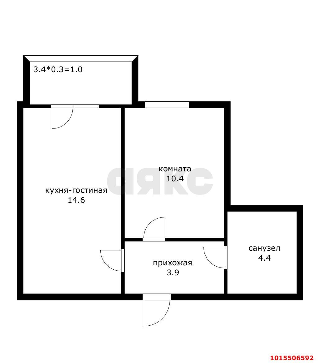 Фото №18: 1-комнатная квартира 37 м² - Новая Адыгея, жилой комплекс Дарград, ул. Тургеневское шоссе, 33/3к13