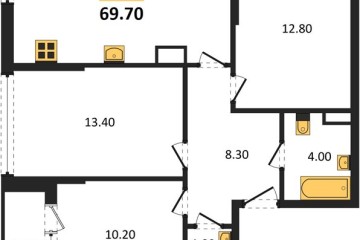 Фото №1: 3-комнатная квартира 69 м² - Краснодар, мкр. Прикубанский внутригородской округ, ул. Марины Цветаевой, 35