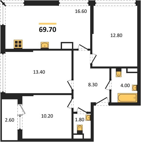 Фото №1: 3-комнатная квартира 69 м² - Краснодар, Догма Парк, мкр. Прикубанский внутригородской округ, ул. Марины Цветаевой, 35