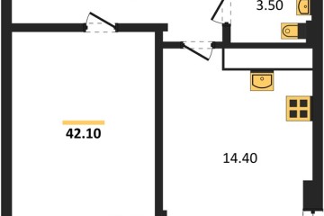 Фото №1: 1-комнатная квартира 42 м² - Яблоновский, ул. Гагарина, 148/4к2