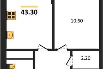 Фото №1: 1-комнатная квартира 43 м² - Краснодар, мкр. Прикубанский внутригородской округ, 