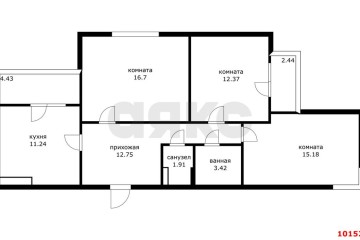 Фото №2: 3-комнатная квартира 80 м² - Краснодар, мкр. жилой комплекс Перспектива, ул. Героев-Разведчиков, 12