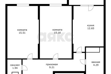 Фото №3: 2-комнатная квартира 62 м² - Знаменский, мкр. Родные Просторы, ул. Природная, 10Б