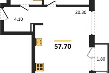 Фото №1: 2-комнатная квартира 57 м² - Краснодар, мкр. Прикубанский внутригородской округ, 