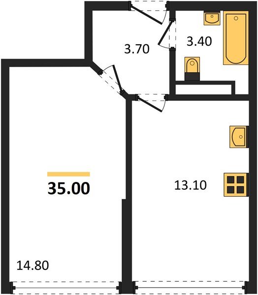 Фото №1: 1-комнатная квартира 35 м² - Краснодар, Прикубанский внутригородской округ, мкр. Догма Парк, ул. Марины Цветаевой, 36