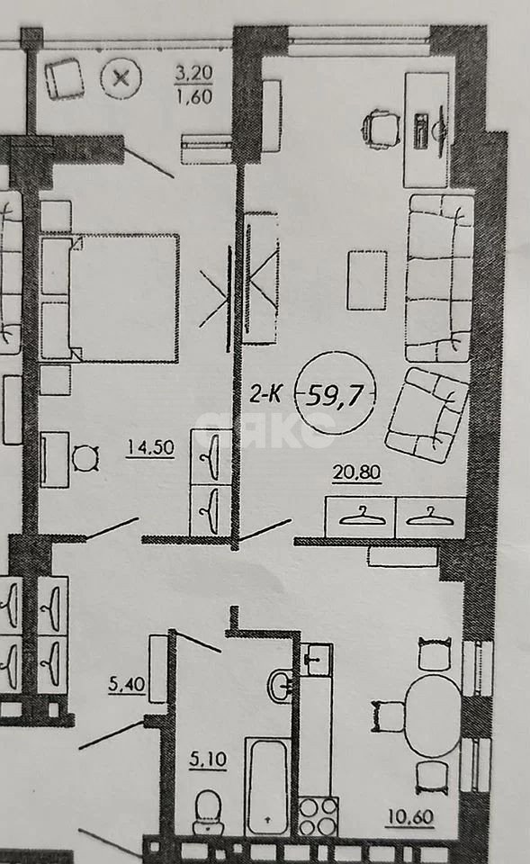 Фото №12: 2-комнатная квартира 59 м² - Ростов-на-Дону, Западный, ул. 1-я Круговая, 3
