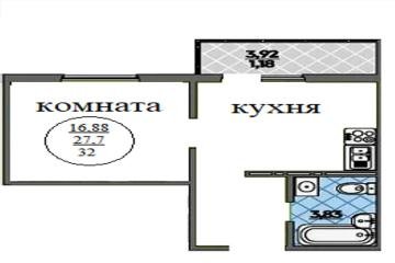 Фото №2: 1-комнатная квартира 32 м² - Краснодар, мкр. Молодёжный, ул. Душистая, 29