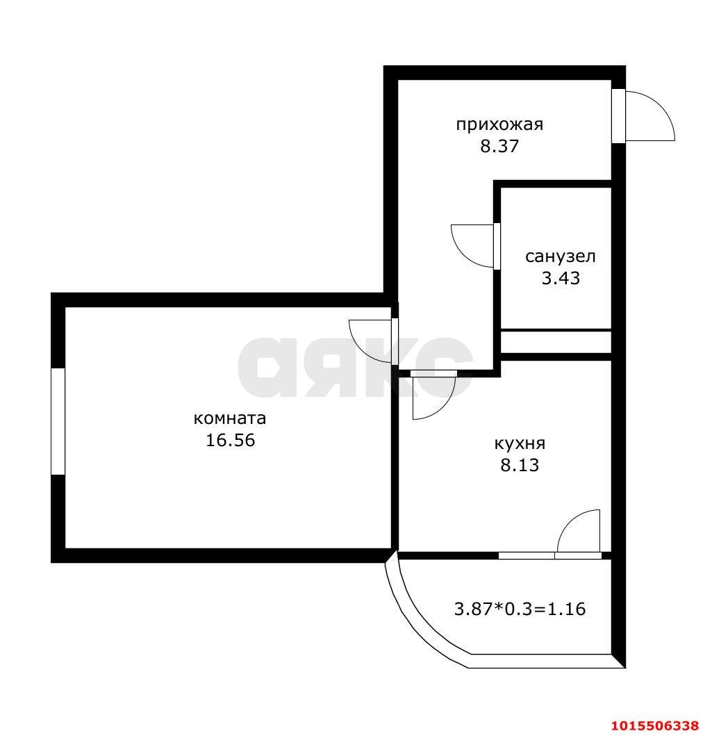 Фото №15: 1-комнатная квартира 40 м² - Краснодар, ЖК Цветы, ул. Круговая, 4Вк3