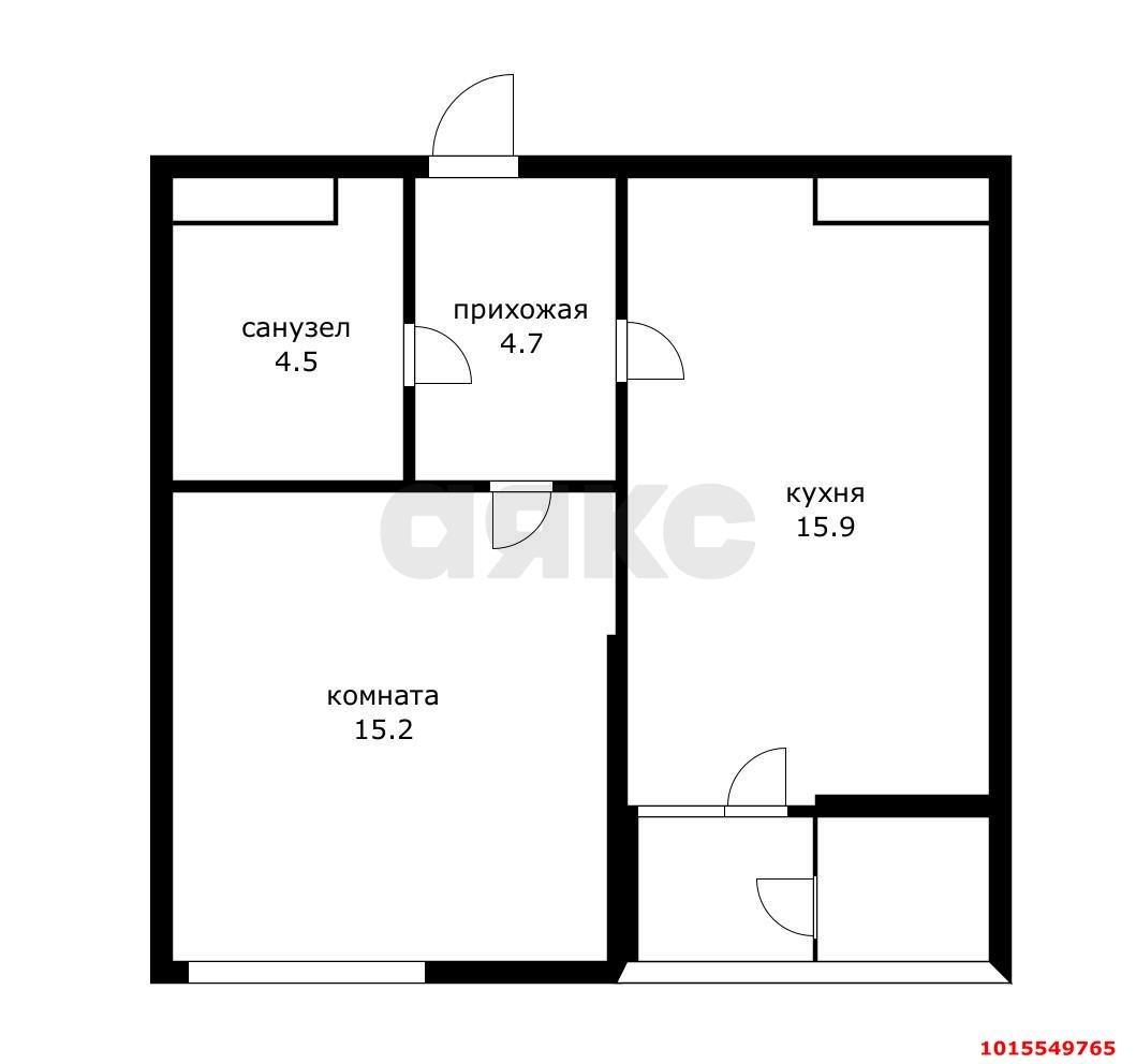 Фото №17: 1-комнатная квартира 43 м² - Краснодар, Школьный, ул. Школьная, 1