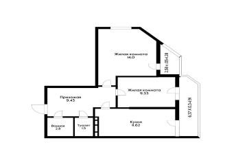 Фото №3: 2-комнатная квартира 57 м² - Краснодар, мкр. жилой комплекс Большая Таманская, ул. Таманская, 153к3