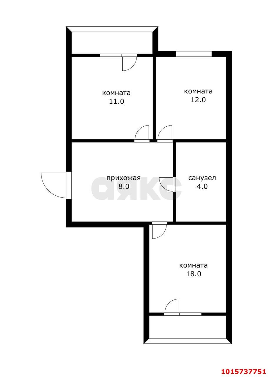 Фото №5: 2-комнатная квартира 54 м² - Краснодар, Музыкальный, ул. имени С.В. Рахманинова, 32