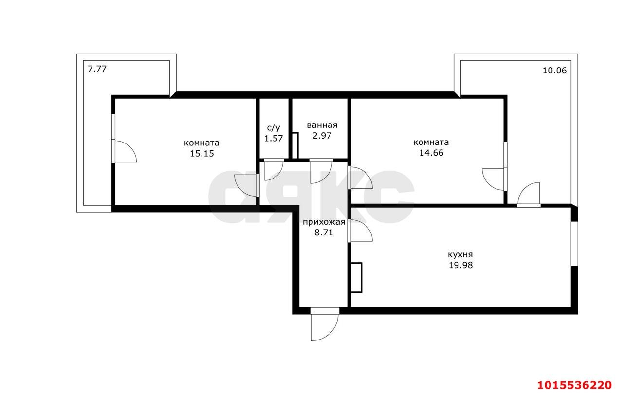 Фото №20: 2-комнатная квартира 63 м² - Краснодар, Прикубанский внутригородской округ, квартал Доброта, мкр. Любимово, 16