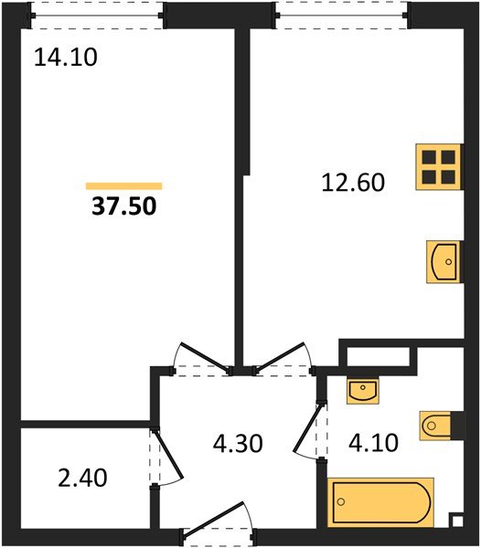 Фото №1: 1-комнатная квартира 37 м² - Краснодар, Прикубанский внутригородской округ, мкр. Догма Парк