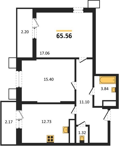 Фото №1: 2-комнатная квартира 71 м², 15/18 эт. - Знаменский, Карасунский внутригородской округ, мкр. Родные Просторы
