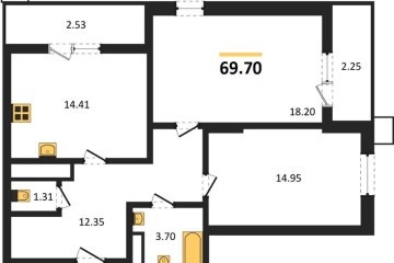 Фото №1: 2-комнатная квартира 69 м² - Знаменский, мкр. Родные Просторы, 