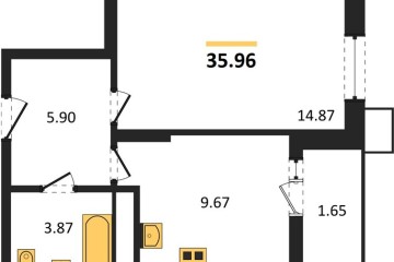Фото №1: 1-комнатная квартира 38 м² - Знаменский, мкр. Родные Просторы, 