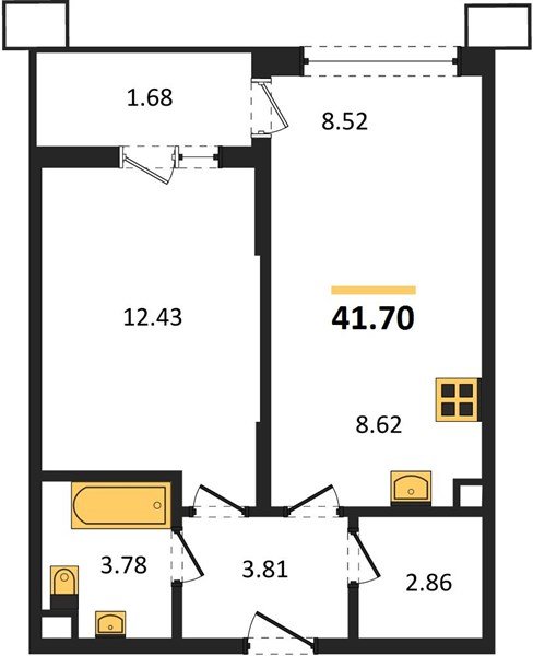 Фото №1: 1-комнатная квартира 41 м² - Знаменский, Карасунский внутригородской округ, мкр. Родные Просторы