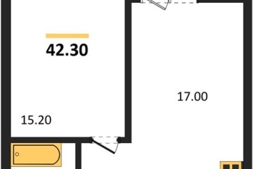 Фото №1: 1-комнатная квартира 42 м² - Яблоновский, мкр. ЖК Мегасити, 