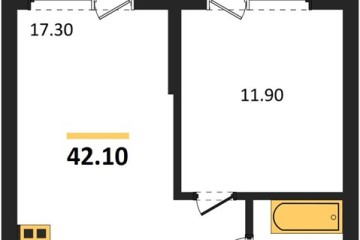 Фото №1: 1-комнатная квартира 42 м² - Яблоновский, мкр. ЖК Мегасити, 