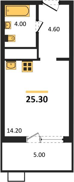 Фото №1: Студия 25 м² - Яблоновский, мкр. ЖК Мегасити