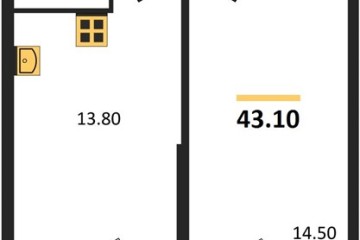 Фото №1: 1-комнатная квартира 43 м² - Яблоновский, мкр. ЖК Мегасити,