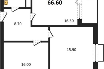 Фото №1: 2-комнатная квартира 66 м² - Яблоновский, мкр. ЖК Мегасити, 