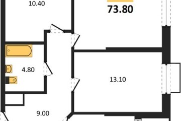Фото №1: 3-комнатная квартира 73 м² - Яблоновский, мкр. ЖК Мегасити, 