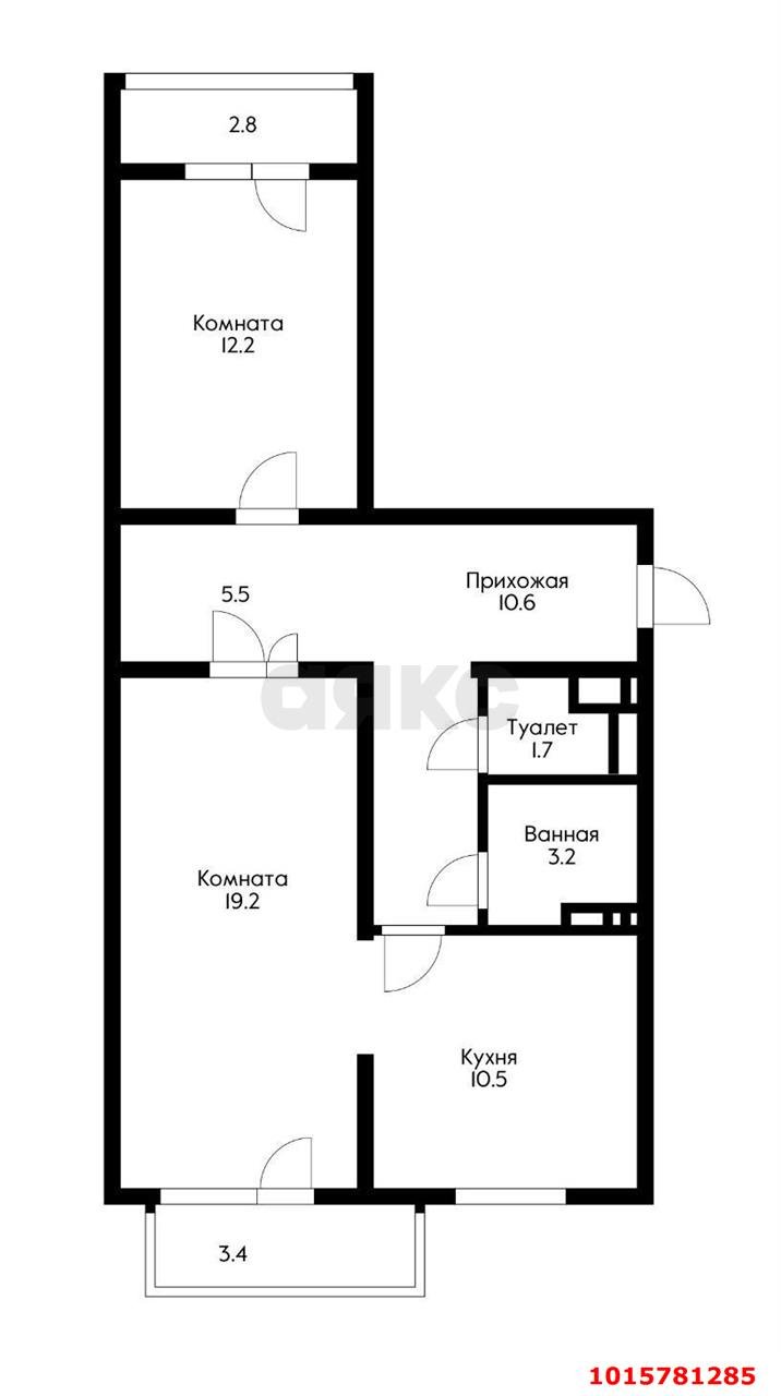 Фото №16: 2-комнатная квартира 65 м² - Краснодар, Черёмушки, ул. Селезнёва, 104/1