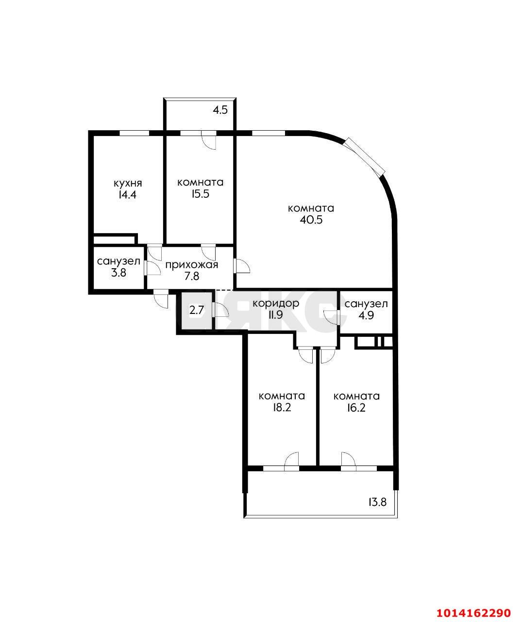 Фото №4: 4-комнатная квартира 154 м² - Краснодар, Хлопчато-бумажный Комбинат, ул. Уральская, 75А