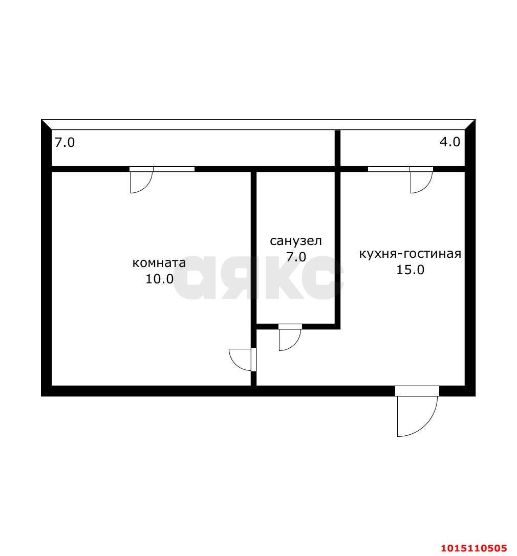 Фото №7: 1-комнатная квартира 46 м² - Краснодар, Прикубанский внутригородской округ, мкр. ЖК Красная Площадь, ул. Конгрессная, 21