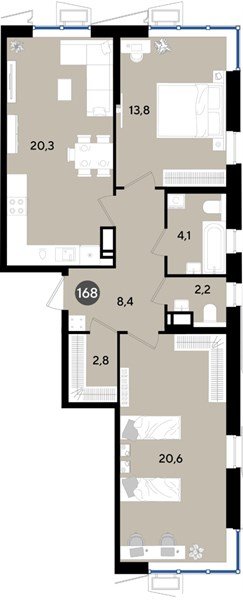 Фото №1: 2-комнатная квартира 72 м² - Краснодар, Парк Победы, мкр. Прикубанский внутригородской округ