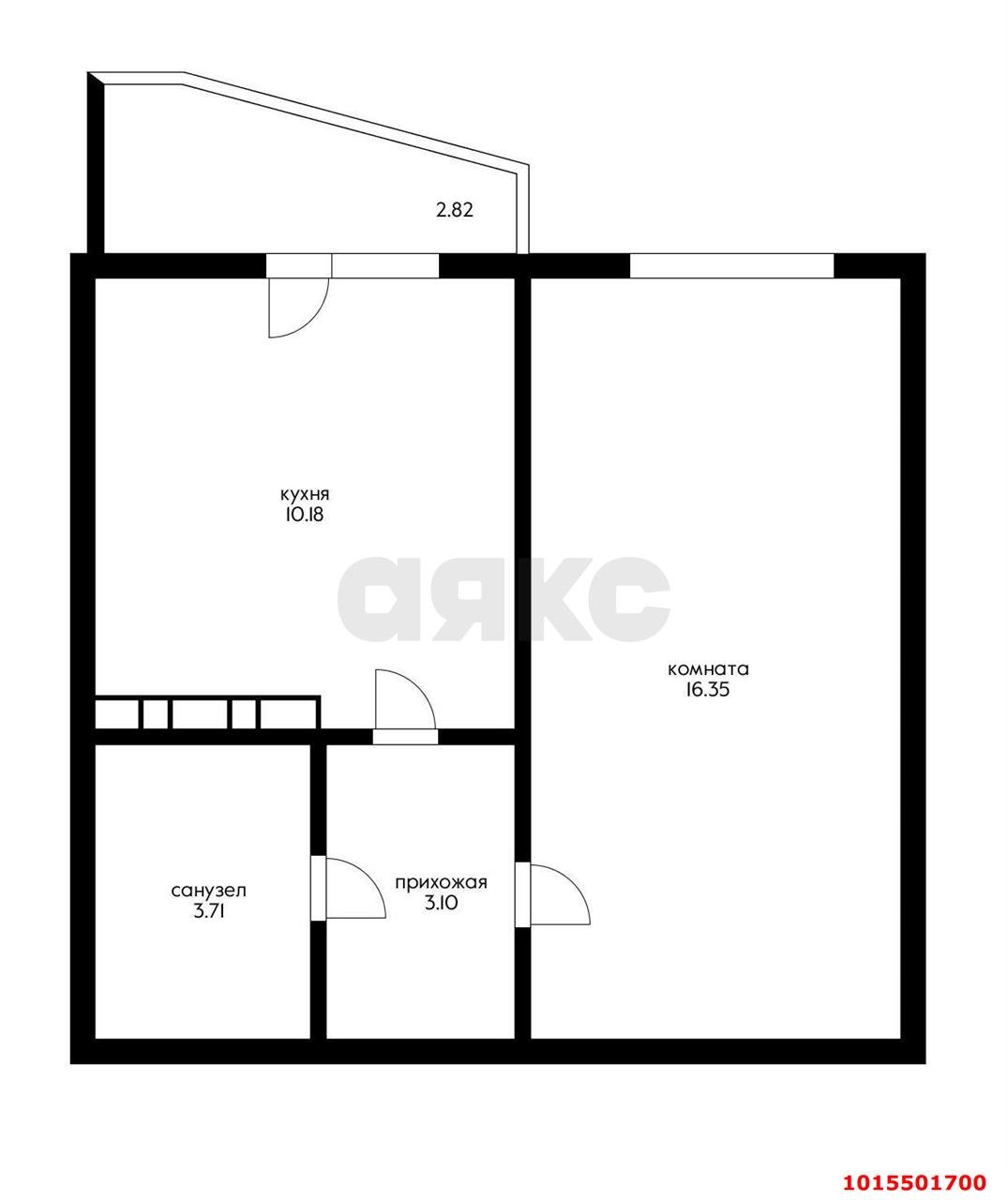 Фото №6: 1-комнатная квартира 33 м² - Яблоновский, жилой комплекс Дом на Луговой, ул. Луговая, 7/6