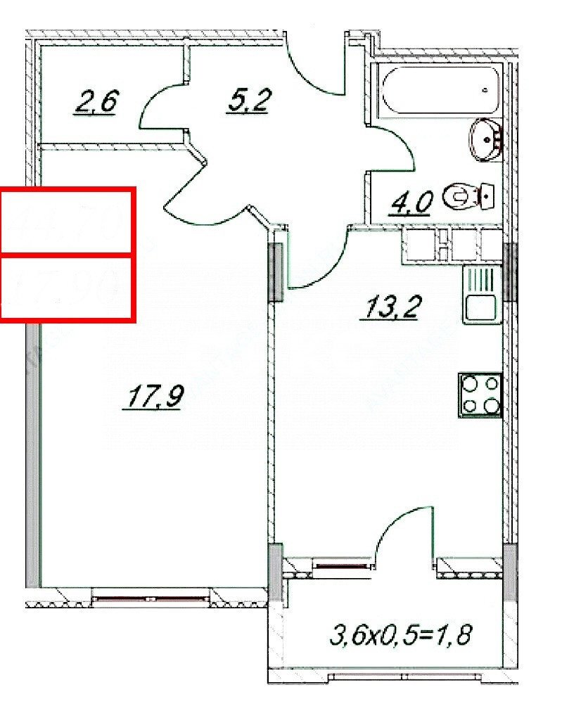 Фото №13: 1-комнатная квартира 46 м² - Анапа, жилой комплекс Бельведер, ул. Таманская, 121к4