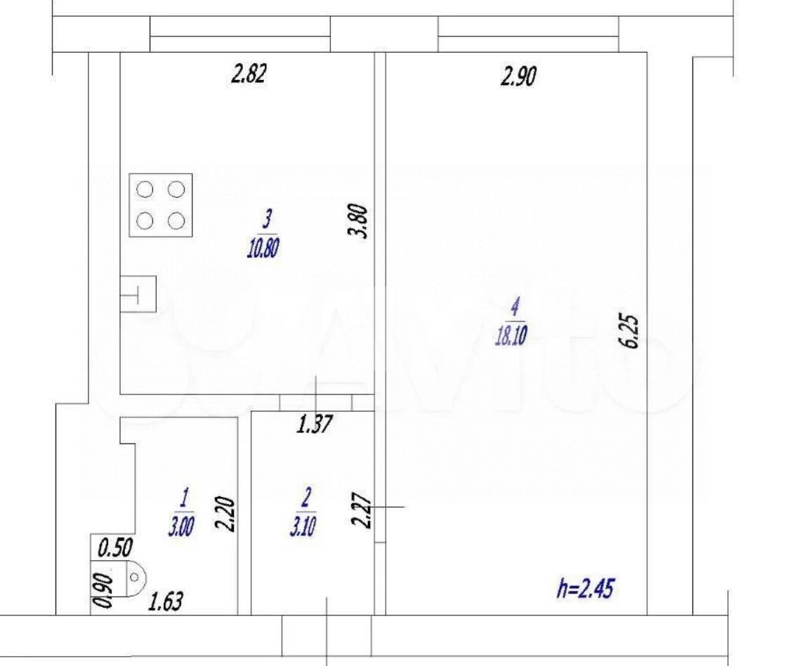 Фото №8: 1-комнатная квартира 34 м² - Кореновск, 2-й квартал, ул. Крупской, 60