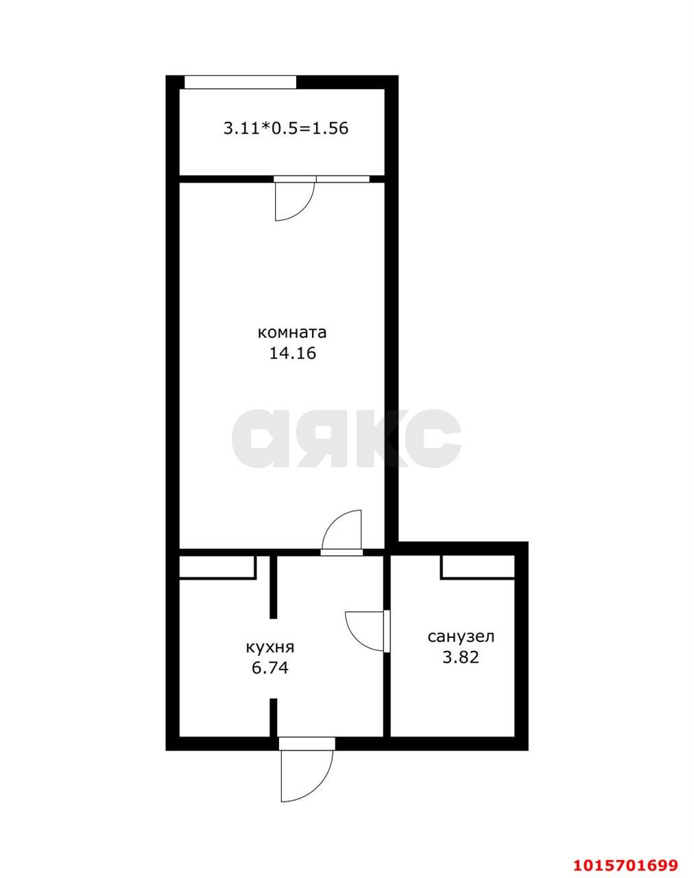 Фото №11: Студия 27 м² - Краснодар, имени Демьяна Бедного, ул. Степная, 1/1
